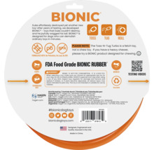 Informationen zu Bionic Hundespielzeug: Zum Werfen, Ziehen, Rollen, aus lebensmittelechtem Gummi, schwimmfähig, spülmaschinenfest, recycelbar und Videos zum Testen.