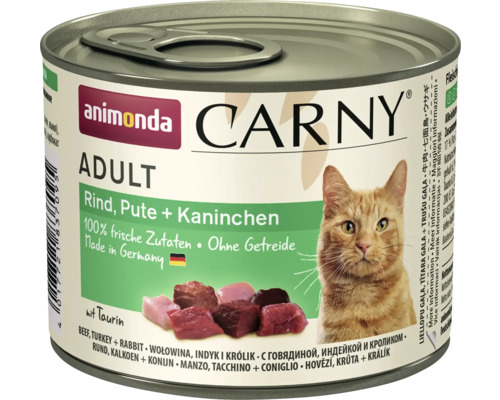 Animonda Carny Adult Katzenfutter Rind, Pute und Kaninchen in Dose