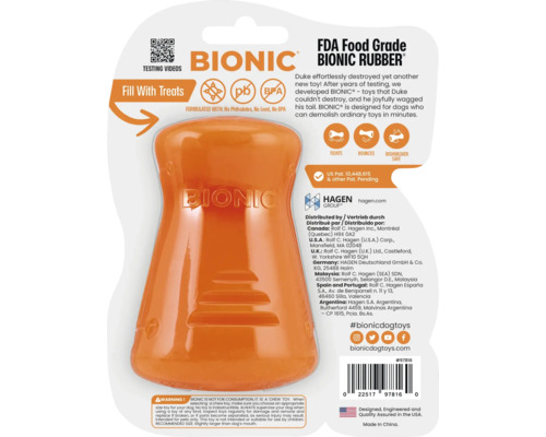 Bionic Hundespielzeug mit FDA-Lebensmittelqualität, robustem Gummi, geeignet zum Befüllen mit Leckerlis