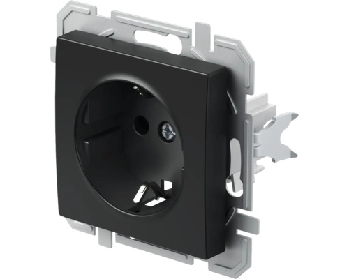 Steckdose TEM unterputz IP 20, schwarz Steckdose mit Schutzkontakt