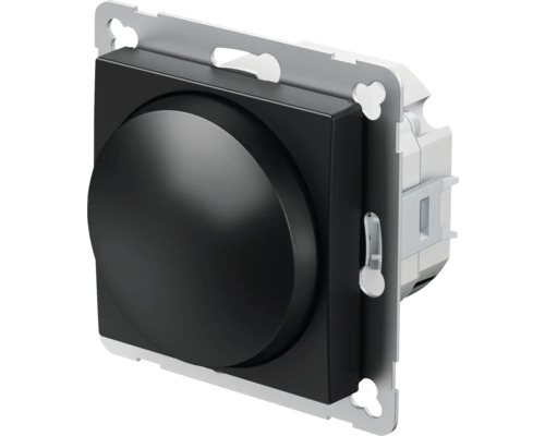 Drehdimmer TEM unterputz IP 20, schwarz Schwarzer Drehdimmer für die Wandmontage