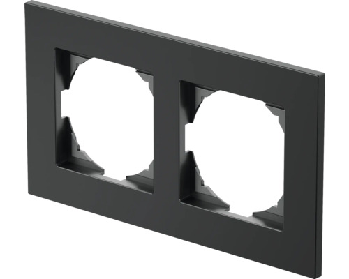 Abdeckrahmen TEM 2-fach unterputz IP 20, schwarz Doppelrahmen für Schalter und Steckdosen