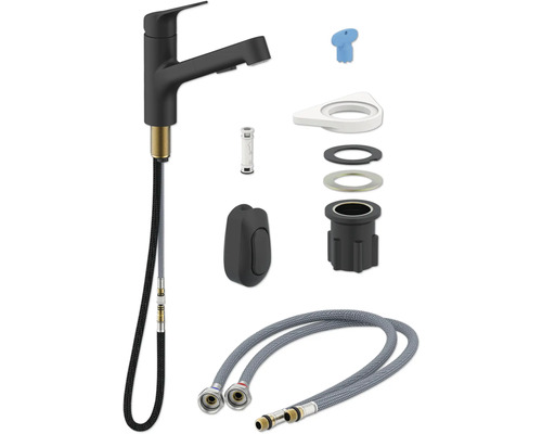 Küchenarmatur mit Zubehör für die Installation