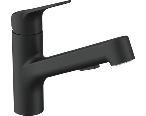 Schwarze Küchenarmatur mit Ausziehbrause