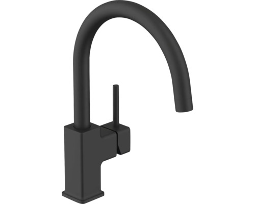 Schwarzer Küchenarmatur mit hohem Auslauf