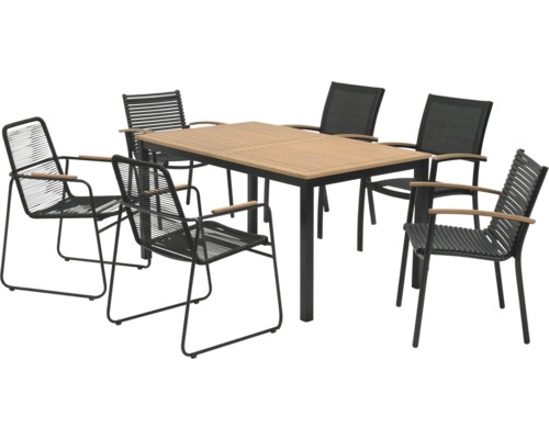 Gartentisch mit sechs Gartenstühlen