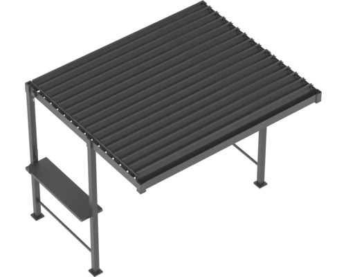 Pergola mit Lamellendach und Ablage