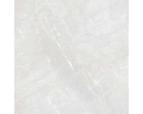 Feinsteinzeug Bodenfliese Armani 80x80 cm grau glänzend rektifiziert Fliese mit Marmoroptik