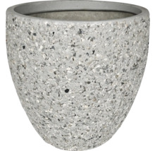Grauer Pflanztopf mit Kieselsteindesign