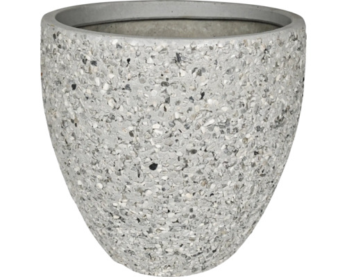 Grauer Pflanztopf mit Kieselsteindesign