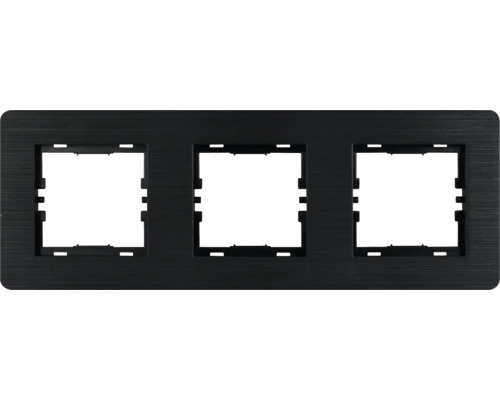 Abdeckrahmen 3-fach e2 VILIS unterputz IP 20, schwarz Schalterrahmen für drei Schaltereinsätze