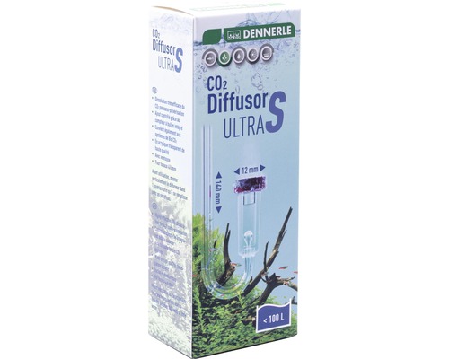 Verpackung eines Dennerle CO2 Diffusor Ultra S für Aquarien bis 100 Liter