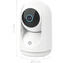 Intelligente Überwachungskamera, Höhe 117 mm, Durchmesser 72 mm