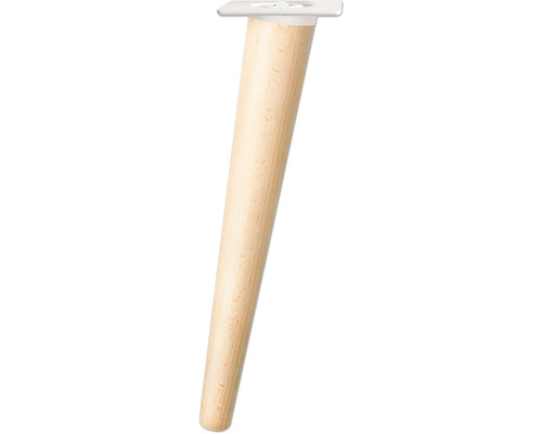 Tarrox Möbelfuß SCANDIA Balance Ø 24-48 x 300 mm Holz buche weiß lackiert 1 Stück Möbelfuß aus Holz