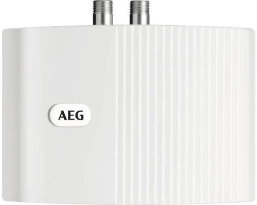 AEG Logo auf einem elektronischen Warmwasserbereiter