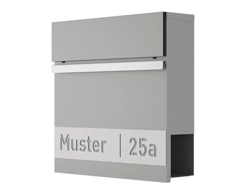 Wandbriefkasten HEIDEMANN DESIGNline BK3 38x38x11 cm, mit Personalisierung, grau Briefkasten mit Musteraufdruck