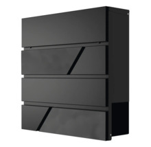 Moderne Postbox aus Stahl mit Zeitungsfach