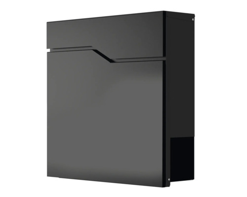 Wandbriefkasten HEIDEMANN DESIGNline BK2 38x38x11 cm, schwarz Rechteckiger Briefkasten zur Wandmontage
