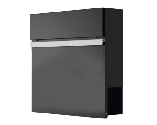Wandbriefkasten HEIDEMANN DESIGNline BK3 38x38x11 cm, schwarz Briefkasten mit Zeitungsfach