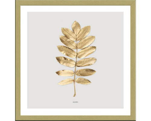 Gerahmtes Bild Golden Leaf II 33x33cm