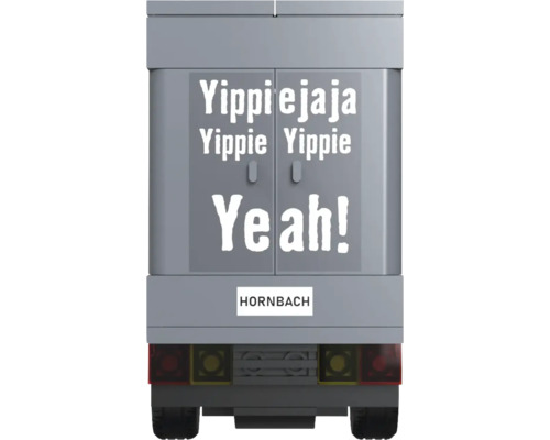 Hornbach Transporter Modell mit Schriftzug Yippie jaja Yippie Yippie Yeah!