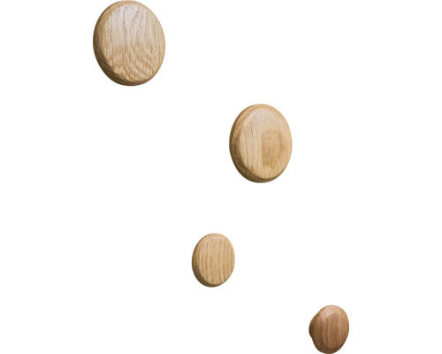 Sonava Function Knöpfe Holz natur Pack = 4 Stück = 2 x Ø 40 mm, 2 x Ø 60 mm inkl. Fixierung Holzstopfen