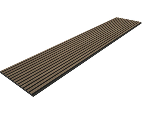 Sonava Akustikpaneel Walnuss Vasa 1-seitig furniert naturgeölt 2600 x 520 x 21 mm Akustikpaneel mit Holzlatten
