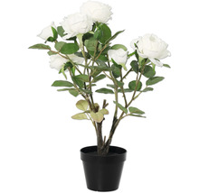 Künstliche Rose im Topf