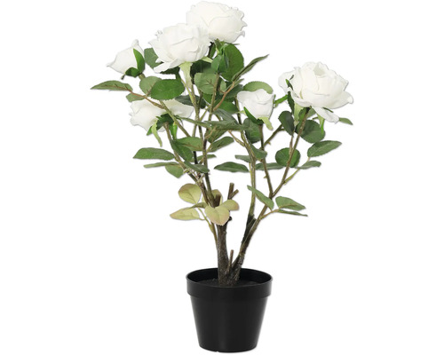Künstliche Rose im Topf