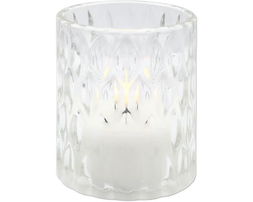 Windlicht aus Glas mit Kerze