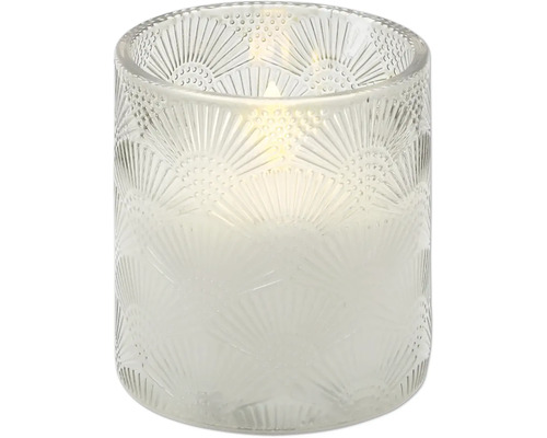 Windlicht aus Glas mit Muster