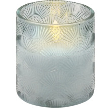Windlicht aus Glas mit geprägtem Muster