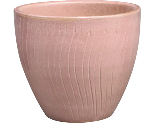 Blumentopf aus Keramik mit Rillenstruktur