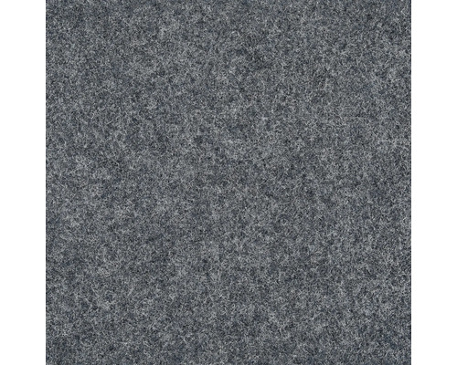 Teppichboden Nadelfilz Invita stahl FB2531 400 cm breit (Meterware) Nahaufnahme eines grauen Teppichs mit dichter Textur.