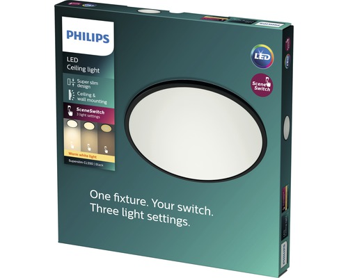 Philips MyLiving LED Deckenleuchte Cavanal – 18W, SceneSwitch Dimmbar, Weiß, 20.000 Std.