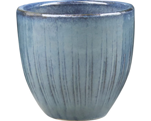 Blumentopf FloraSelf Ton Ø 26,5 cm H 25,5 cm blau Blumentopf aus Keramik