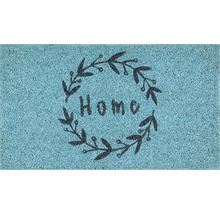 Fußmatte mit dem Schriftzug Home und floralem Kranz
