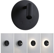 Schwarze Wandleuchte mit verschiedenen Beleuchtungsstärken