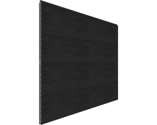 Dunkelgraue Kunststoffpaneele zur Wandverkleidung