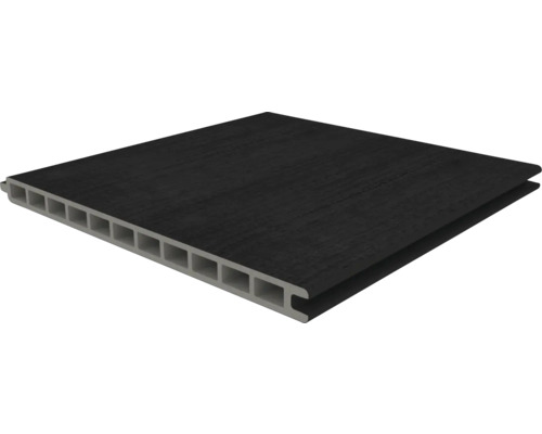 Dunkle Fassadenverkleidung aus Kunststoff