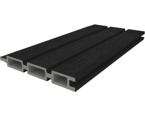 Dunkle Fassadenverkleidung aus Kunststoff