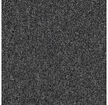 Nahaufnahme eines dunklen Teppichs mit melierter Textur.