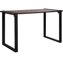 Tisch mit Holzplatte und Metallgestell