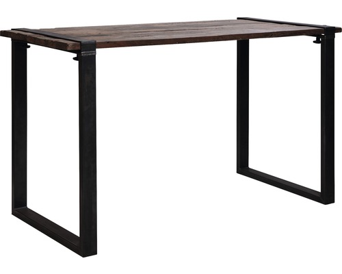 Tisch mit Holzplatte und Metallgestell