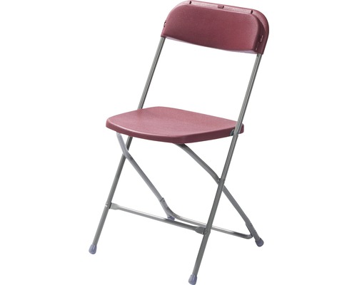 Klappstuhl VEBA Budget Stahl grau rot Klappstuhl mit Metallgestell und Kunststoffoberfläche