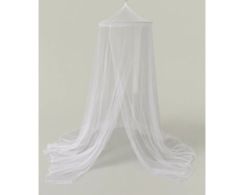 Weißer Betthimmel aus Stoff