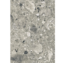 Nahaufnahme einer Bodenfliese mit Terrazzo-Muster