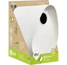 Vogelhaus aus recyceltem Material in der Verpackung