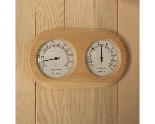 Sauna Thermometer und Hygrometer mit Holzrahmen
