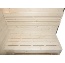 Holzsauna mit Sitzbank